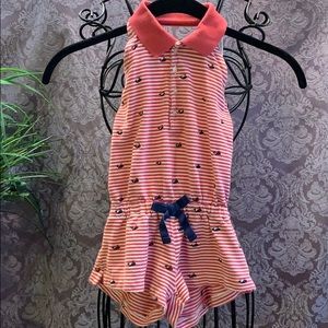 Polo Ralph Lauren Shorts Romper Striped Halter Whale Embroidered